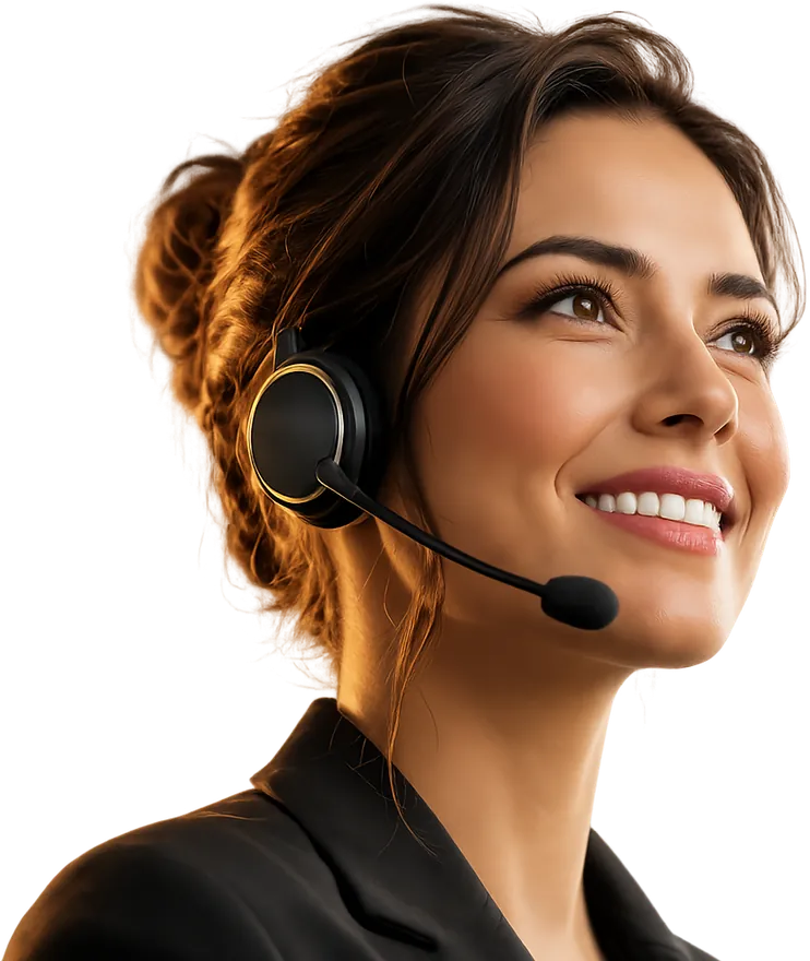 Téléconseillère Sunlight Call avec casque audio